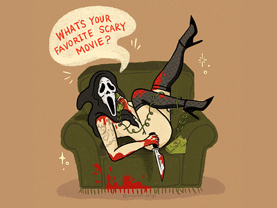 Scream Pin-up horror illustration movie pinup pinup girl scream