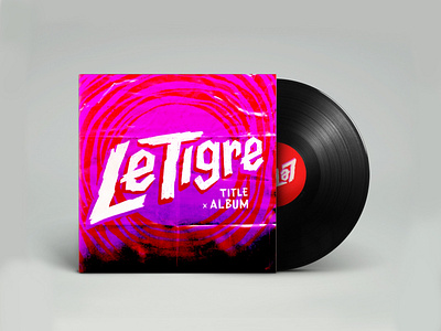 LeTigre Title Album Art album cover album design cover art custom type illustration record album type typography