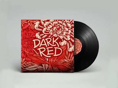 Dark Red Album Cover album album art album cover design illustration music record typography