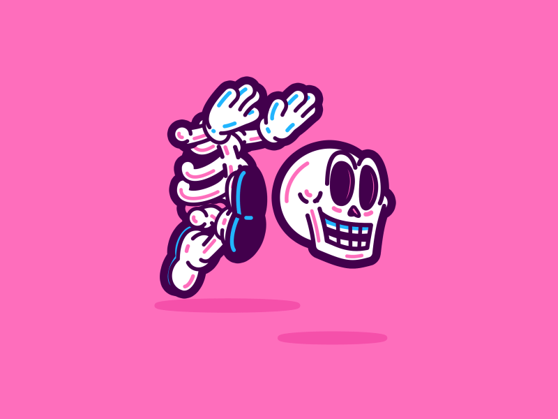 Facebook Animated Stickers - Skeleton Crew cmyk facebook gif halloween rubberhose skeleton spooky stickers