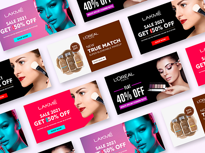 Beauty Products - Social Media Banners 3d app banners beauty branding design facebook flat graphic design icon illustration lakme logo loreal media motion graphics products social ui vector