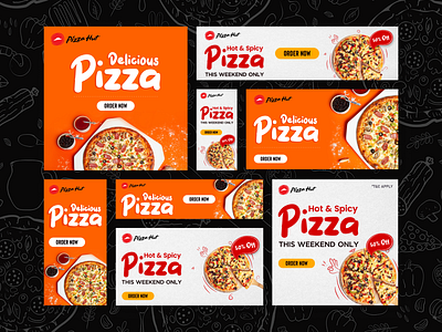 Pizza Hut - Social Media Banners ads banner branding delivery design dominos food graphic design illustration insta logo media packaging pizza print social thumbnail typography ui youtube