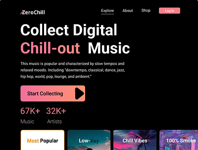 ZeroChill Music design illustration logo ui ux