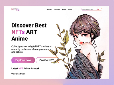 NFT Anime Platform design illustration logo nft ui ux web website