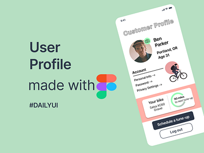 Daily UI 6 dailyui figma mobile ui design user profile