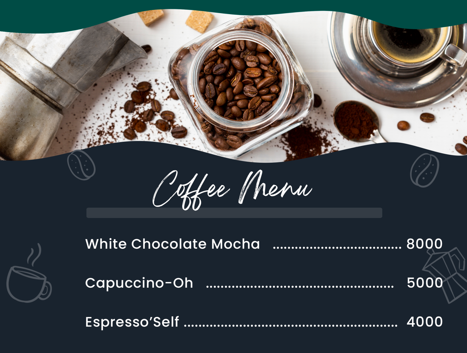 Coffee menu design by Sixteenvisual on Dribbble