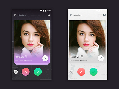 Week 1 (#01): Dating App android l android m card cards dating m flat flat ui
