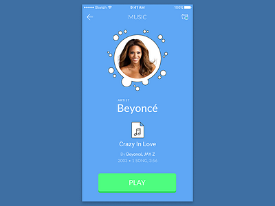 Week 1 (#03): Profile flat ui ios light theme music app play simple