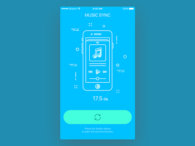 Week #2 (14) — MediaSync dark theme flat ios iphone minimalistic music music app simple synchronization