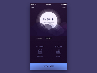 Week #3 (17) — SleepTracker dark theme ios iphone app minimalistic simple sleep tracker