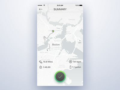 Week #3 (21) — RunnigSummary ios iphone app light theme maps minimalistic run tracker running app simple workouts