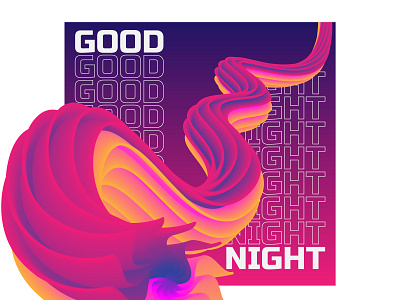 Good Night design illustration minimal typography