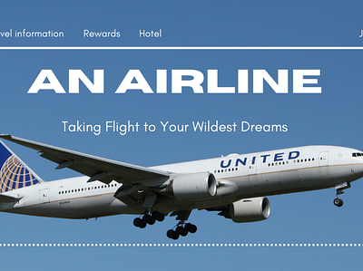 An Airline (First Page) airline airplane web design website design