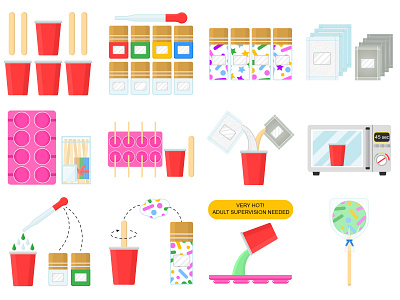 illustrations icons lollipops sweets adobe illustrator candy flat illustration flatvector icon set kids illustration lolipop sweets vectorillustrator