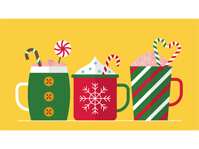 Christmas card in flat vector style.