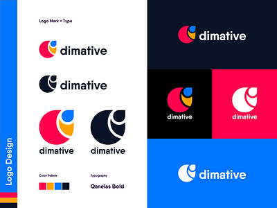 Dimative Logo adobe illustrator adobe xd branding color palette dimative logo design logo mark logo mark symbol symbol typography