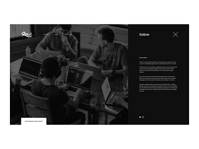 About Page - Video Production Web Site. black white figma full screen minimal redesign ui video production web design
