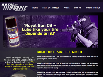 RP Gun Oil Site css dreamweaver html marketing mock up password protected web site