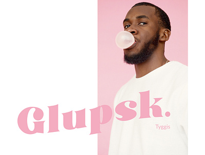 Glupsk Tyggis brand bubblegum chewing gum design food identity logo pink typogaphy visual