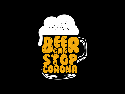 Beer can stop corona animation design icon typography vector