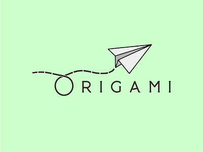 Origami design icon logo minimal typography vector