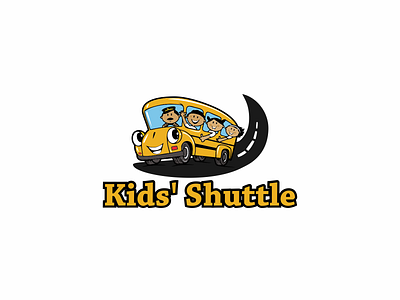 kids shuttle animation design icon logo minimal typography vector