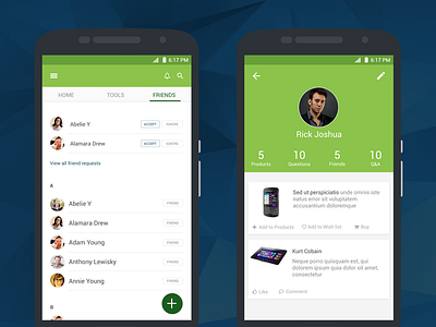 Mobile UI design interface material design mobile ui