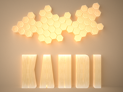 Honeycomb alphabets c4d c4dart design illustration render vray