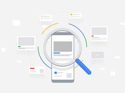 How Google Search Works - Illustration series 2d google magnifying glass