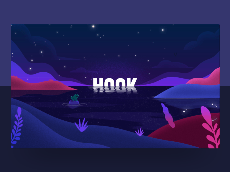 Hook Motion Reel 2019 - Night animation illustration design illustrations motiongrpaphics night sky sunset water