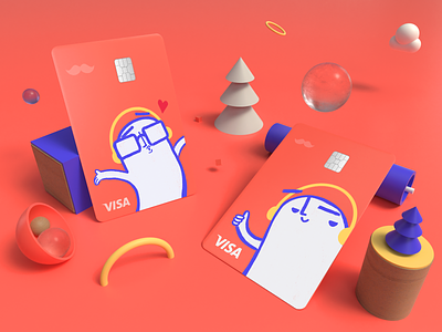 Rappi Pay Credit Card Design 2d branding design card design character character design credit card credit card design credit cards man payment app payment method payments rappi rappi credict card rappi pay woman