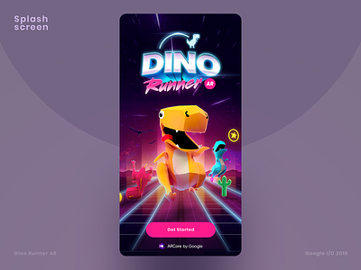 Dino Runner AR Core by Google ar core augmented reality character design dino dino run dinosaurs game design games gaming player runner