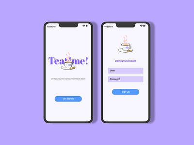 Teatime! order your afternoon snack app - Daily UI challenge app dailyui signup