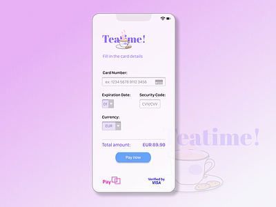 Teatime! app checkout form