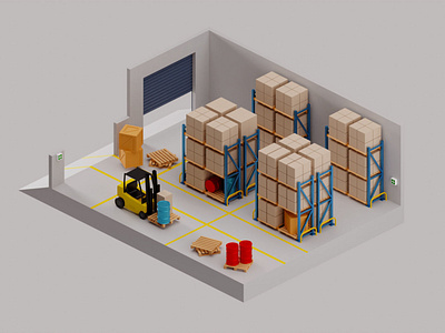 Low-poly Factory 3D model