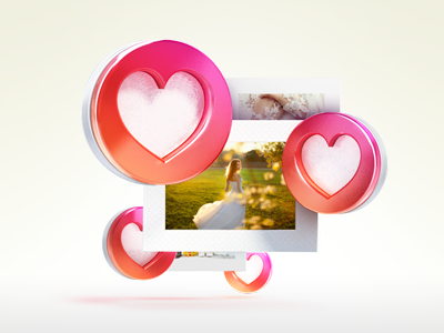 Rating 3d icon like photo teaser web