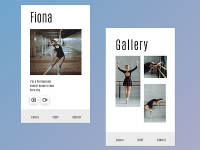 Dancer Portfolio Ui Design Concept animation app design graphic design illustration logo typography ux web website