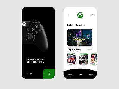 Xbox App UI Design animation app design graphic design illustration logo ui uiux ux website