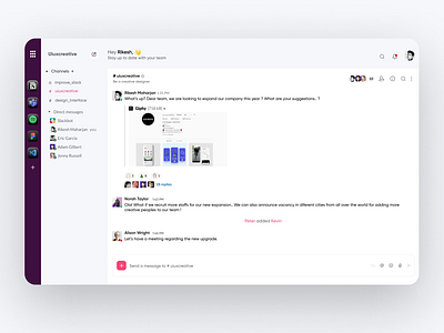 Slack Redesign Concept app design dribble minimaadesigns minimal minimalui redesign slack slackredeisgn ui uidaily uiux ux