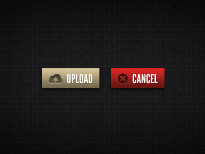 Upload & Cancel cancel pictos red tan upload