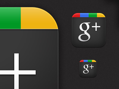 g+, version one app black dark googleplus icon
