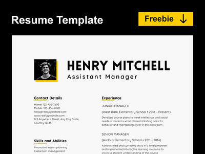 Freebie | Resume/CV Template Free Download cv free freebie freedownload resume
