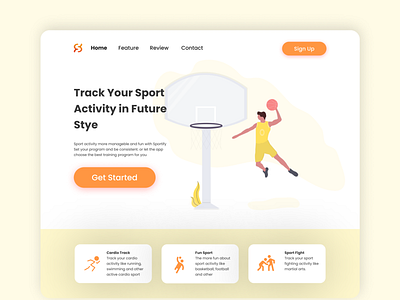 Sport Tracker landing page web figma graphic design landing page ui uiux ux web web design
