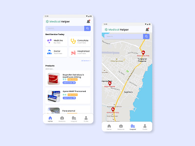 Medical Helper Mobile App Design UI