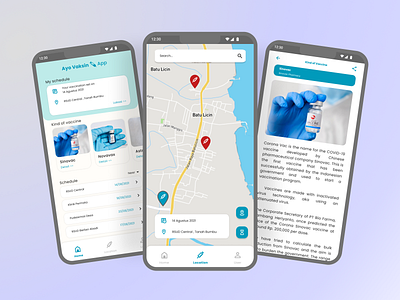 Corona Vaccine location mobile app user interface