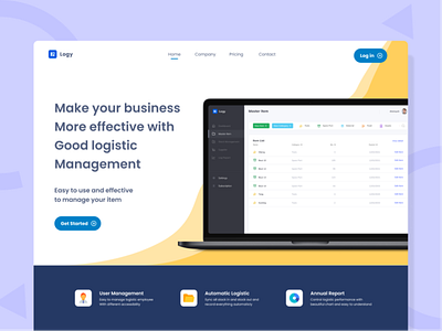 Landing page design for Logistic inventory start up