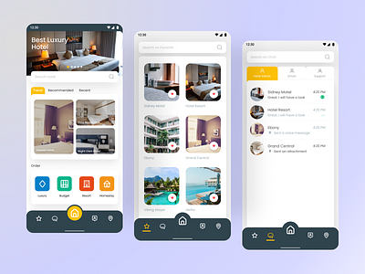 Hotel Booking mobile app design UI