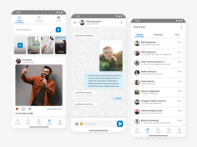 Social  media and chat mobile app