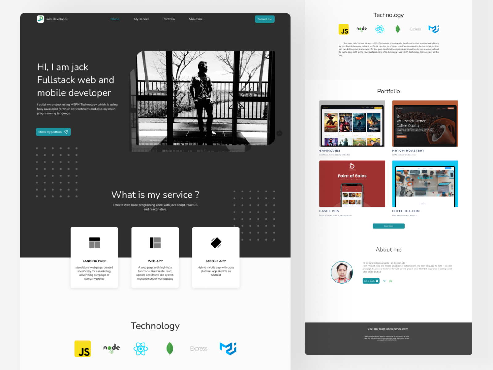 Portfolio Website Design for developer by ef_ferdaus on Dribbble