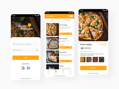 Food delivery app concept